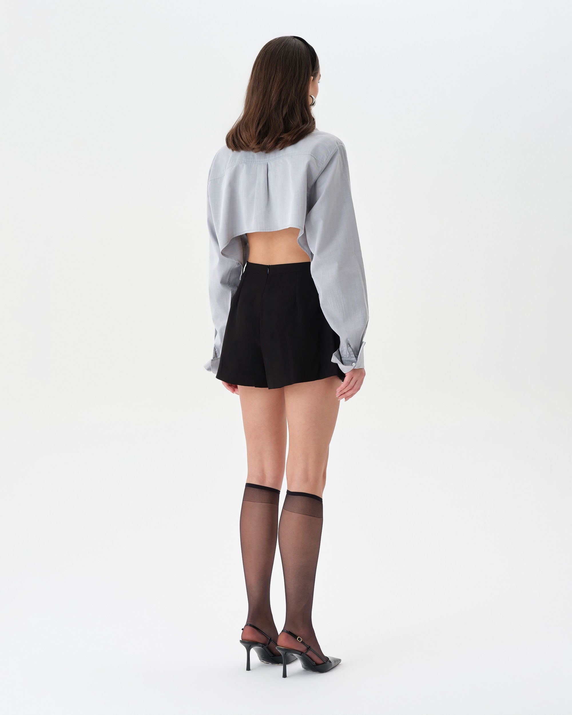 High Waist Black Skort