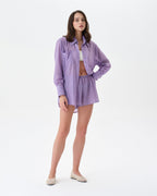 Purple Beach Set With Shorts