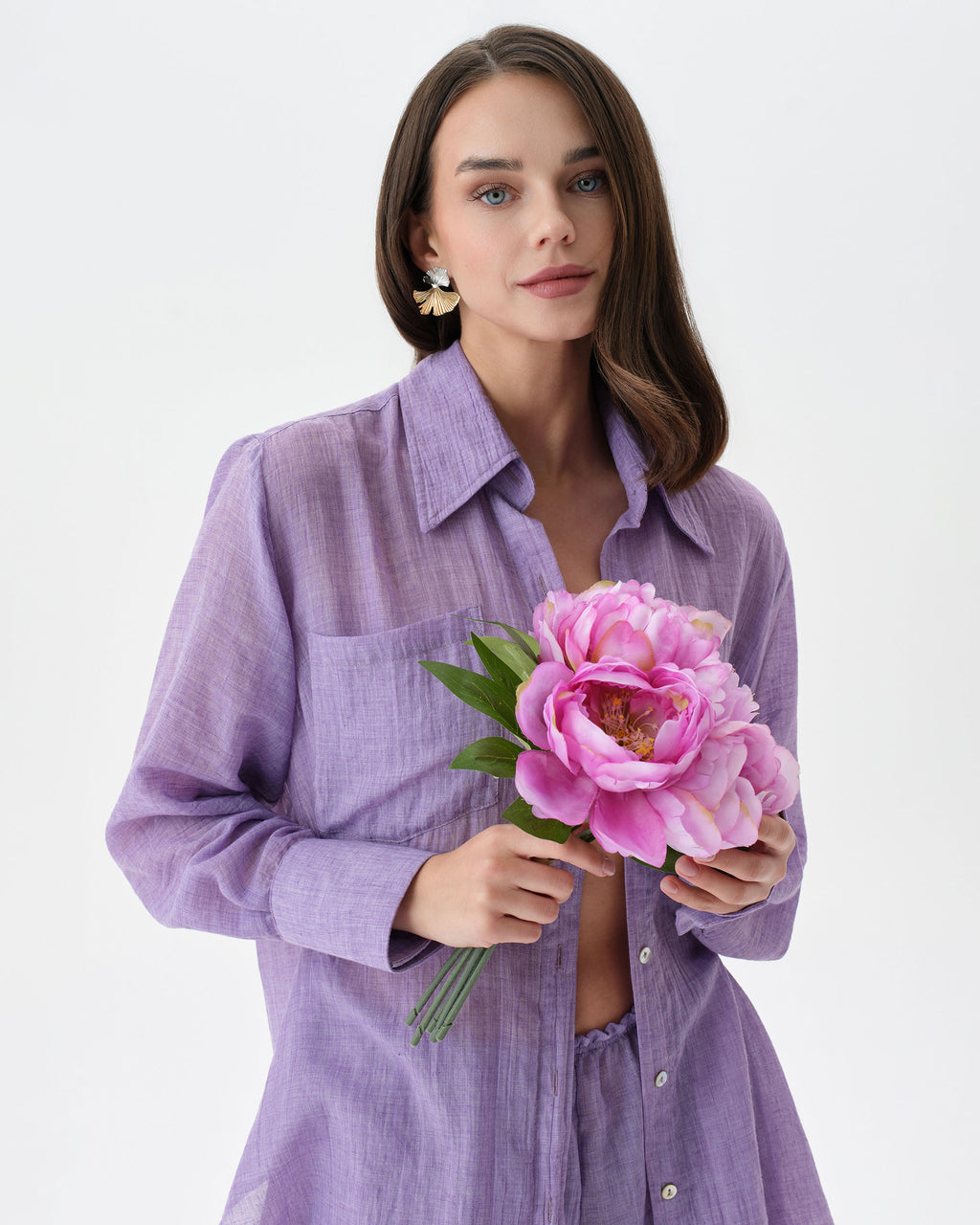 Purple Beach Set With Shorts