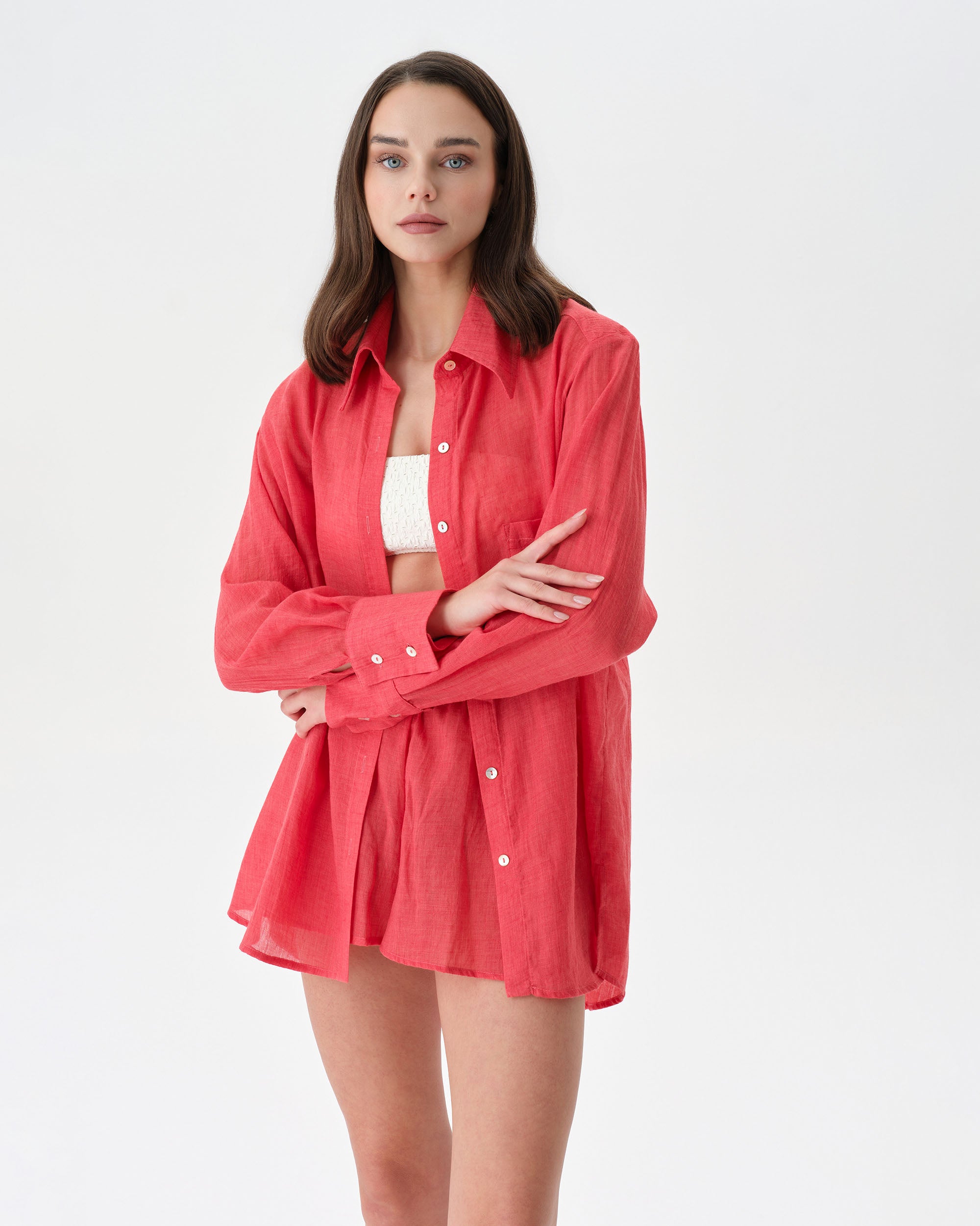 Coral Beach Set With Shorts
