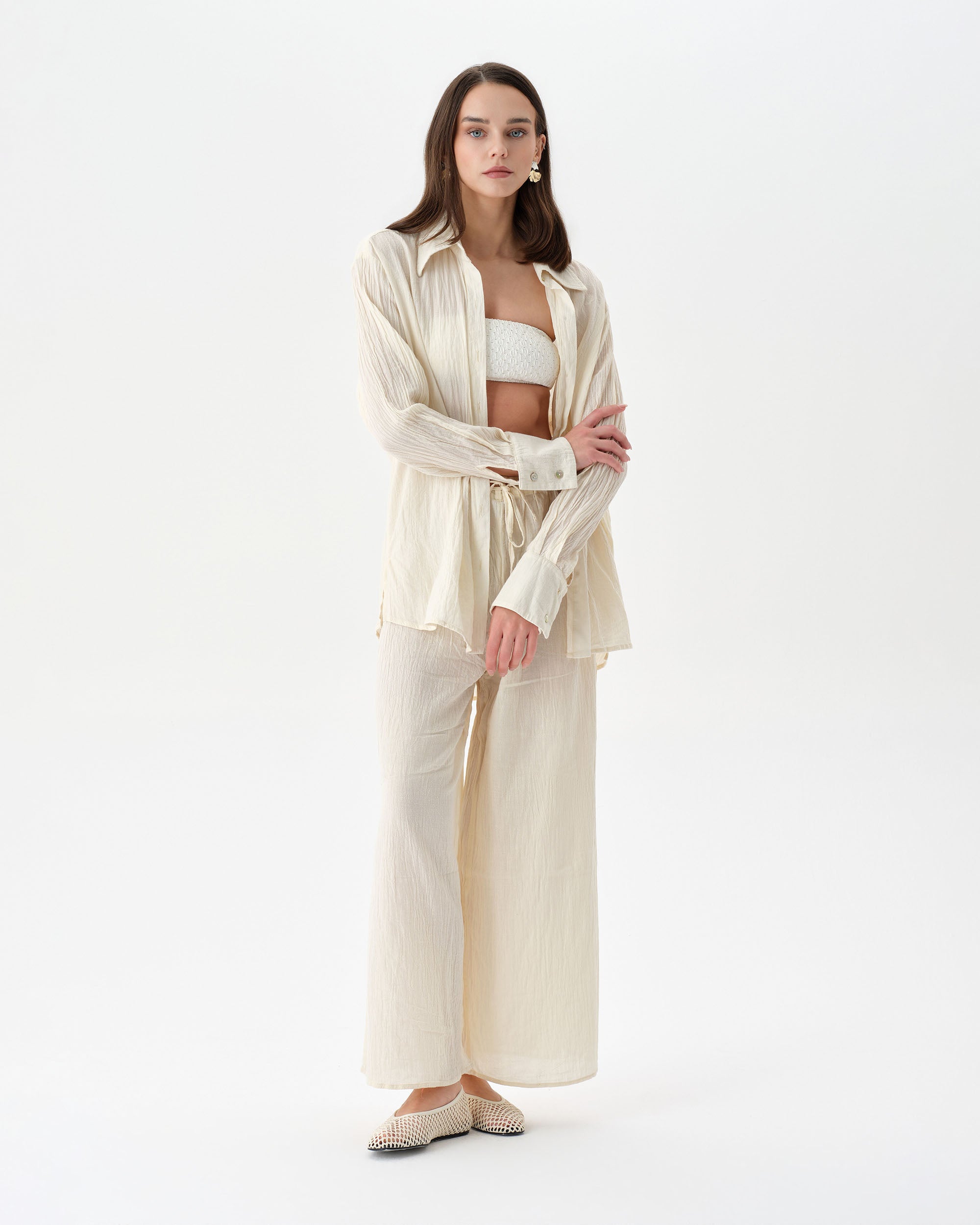 Buttermilk Yellow Beach Set With Trousers
