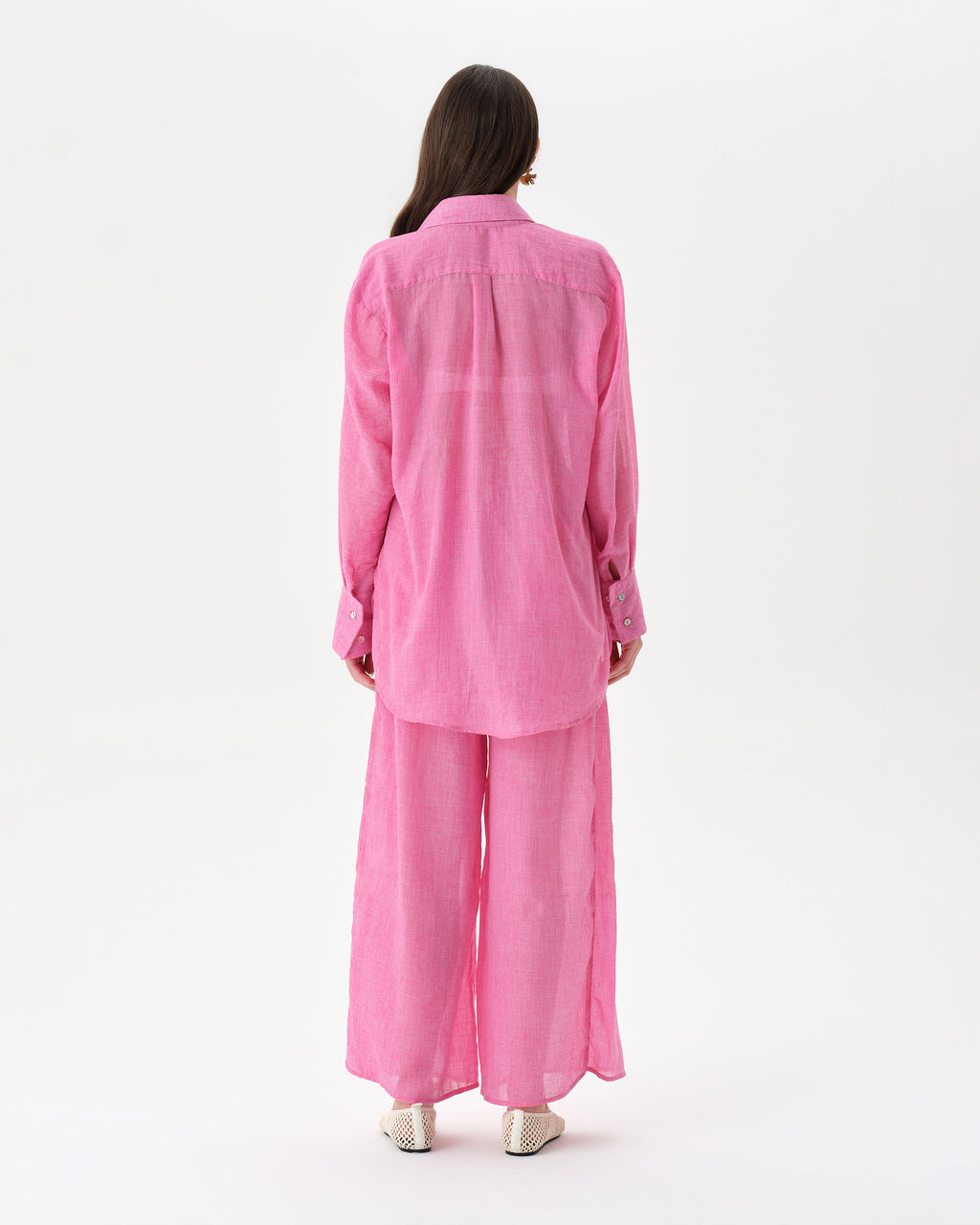 Pink Beach Set With Trousers