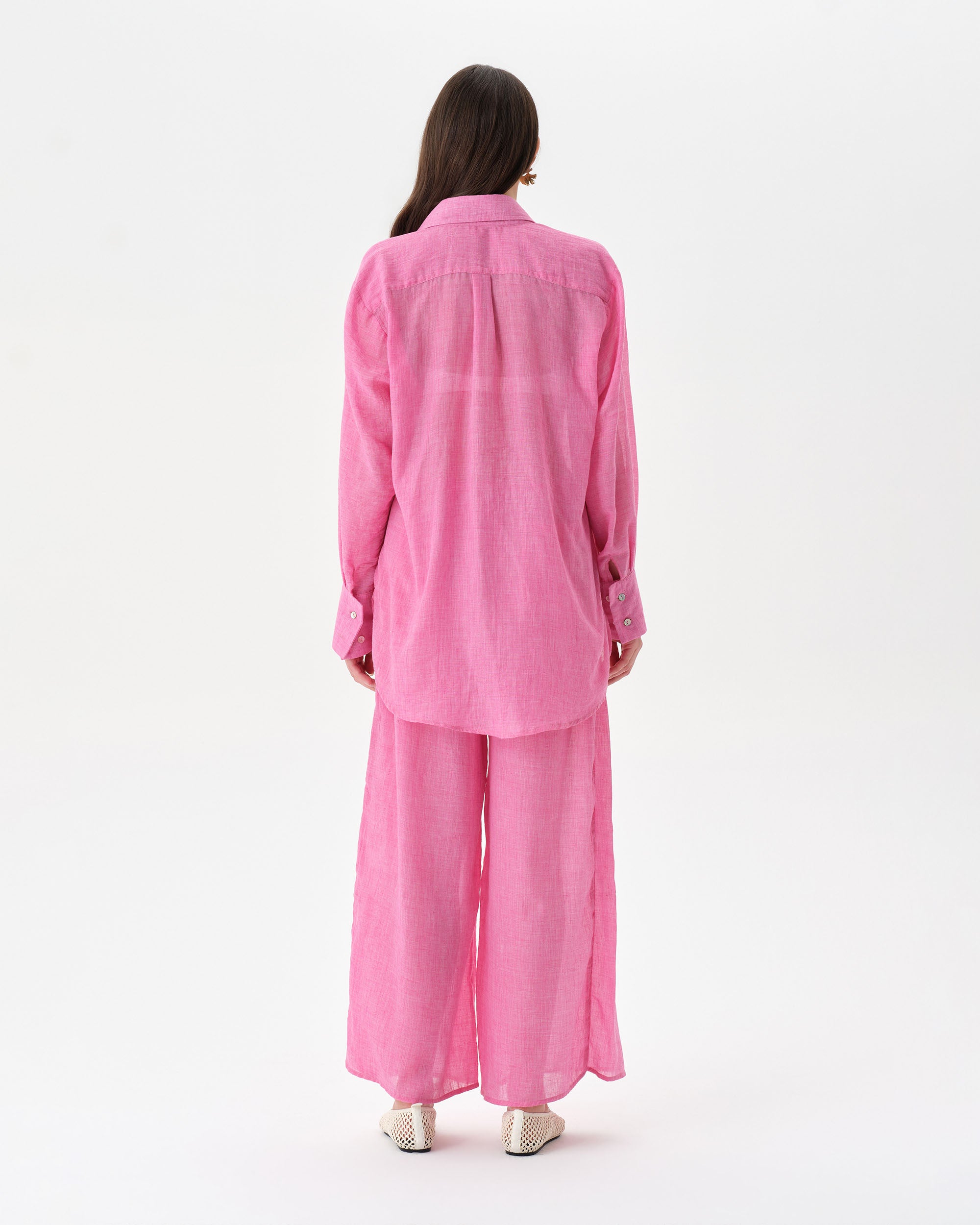 Pink Beach Set With Trousers