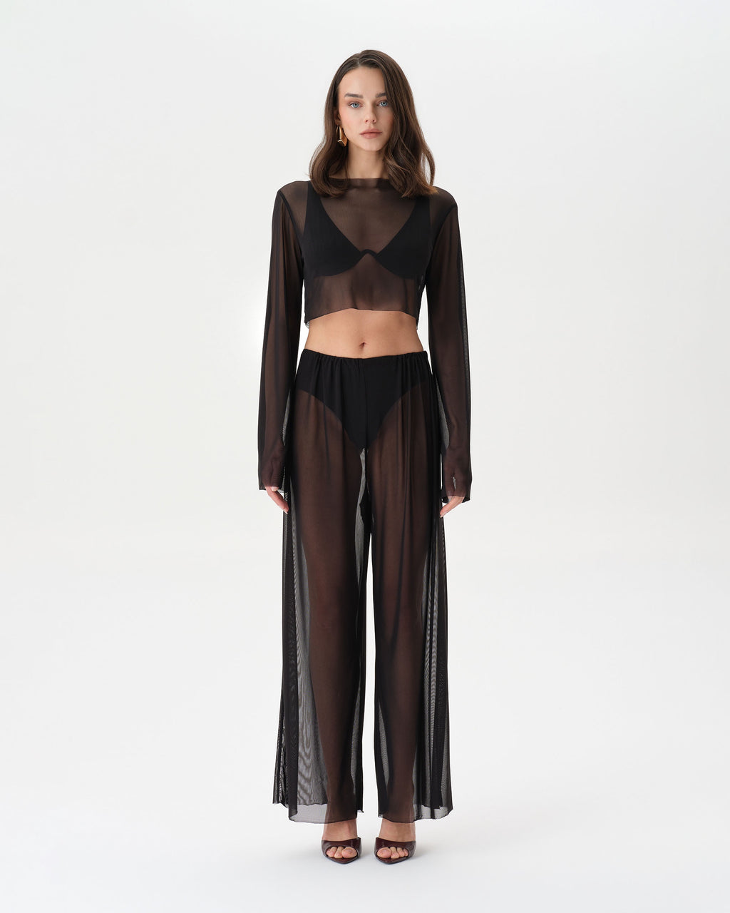 Sheer Black Mesh Set