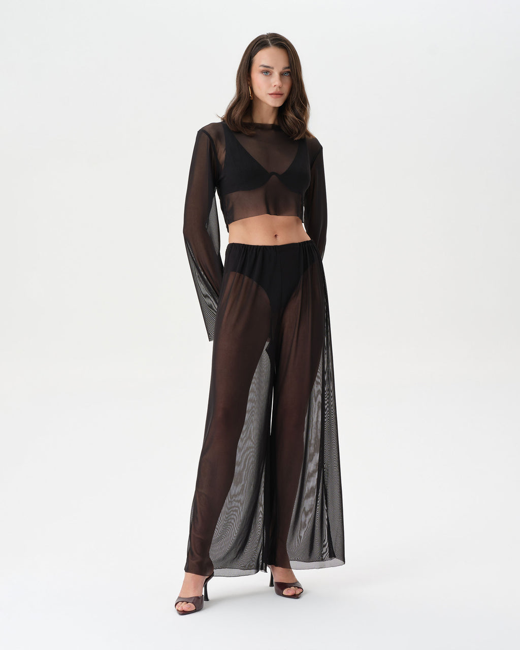 Sheer Black Mesh Set