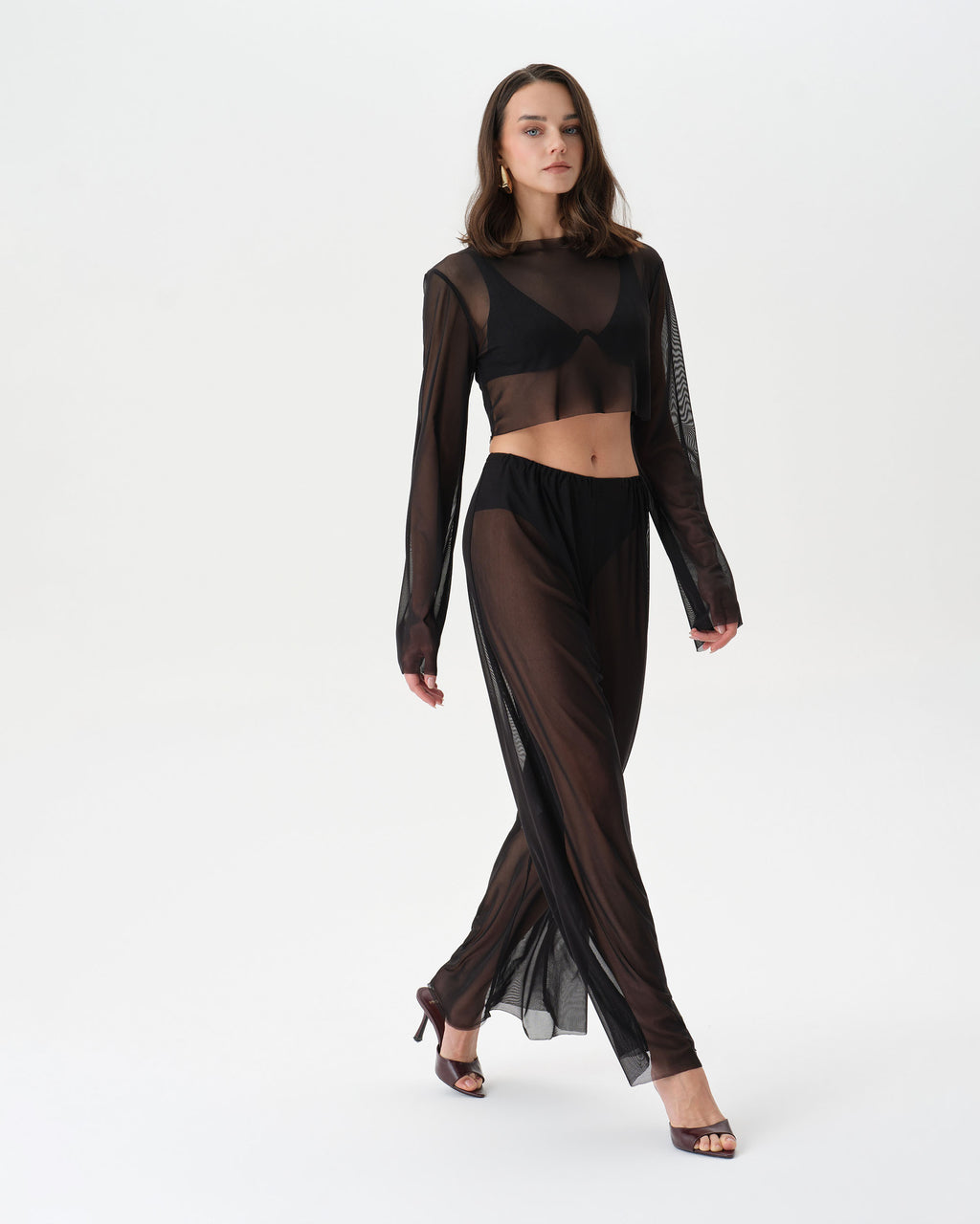 Sheer Black Mesh Set