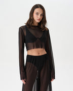 Sheer Black Mesh Set