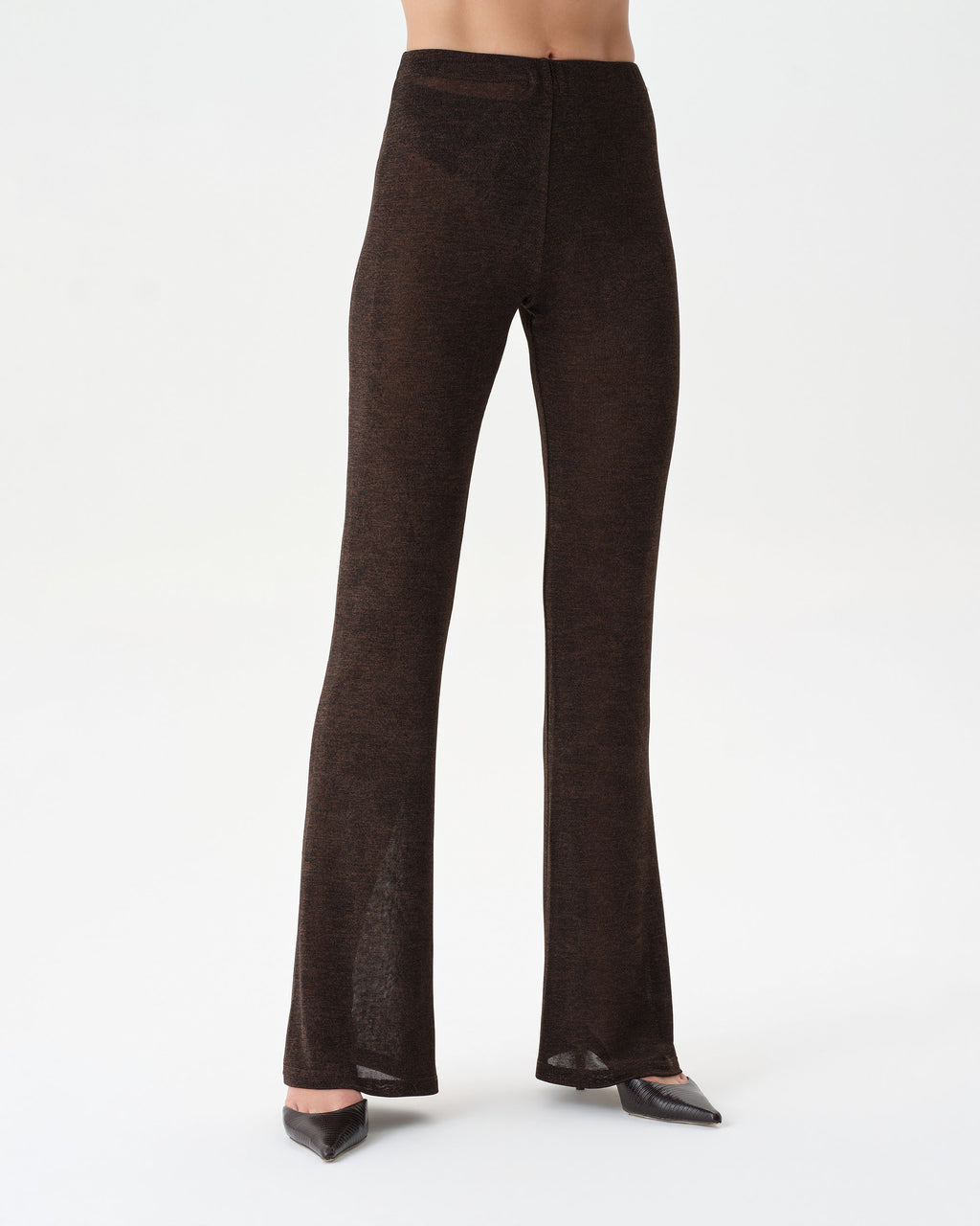 Dark Brown See-Through Set With Flare Trousers