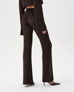 Dark Brown See-Through Set With Flare Trousers