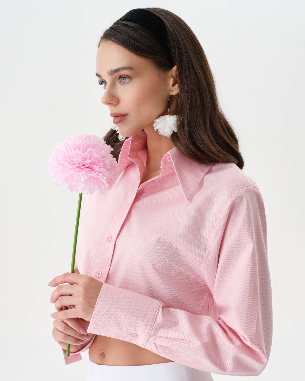 Pink Relaxed Crop Shirt