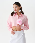 Pink Relaxed Crop Shirt