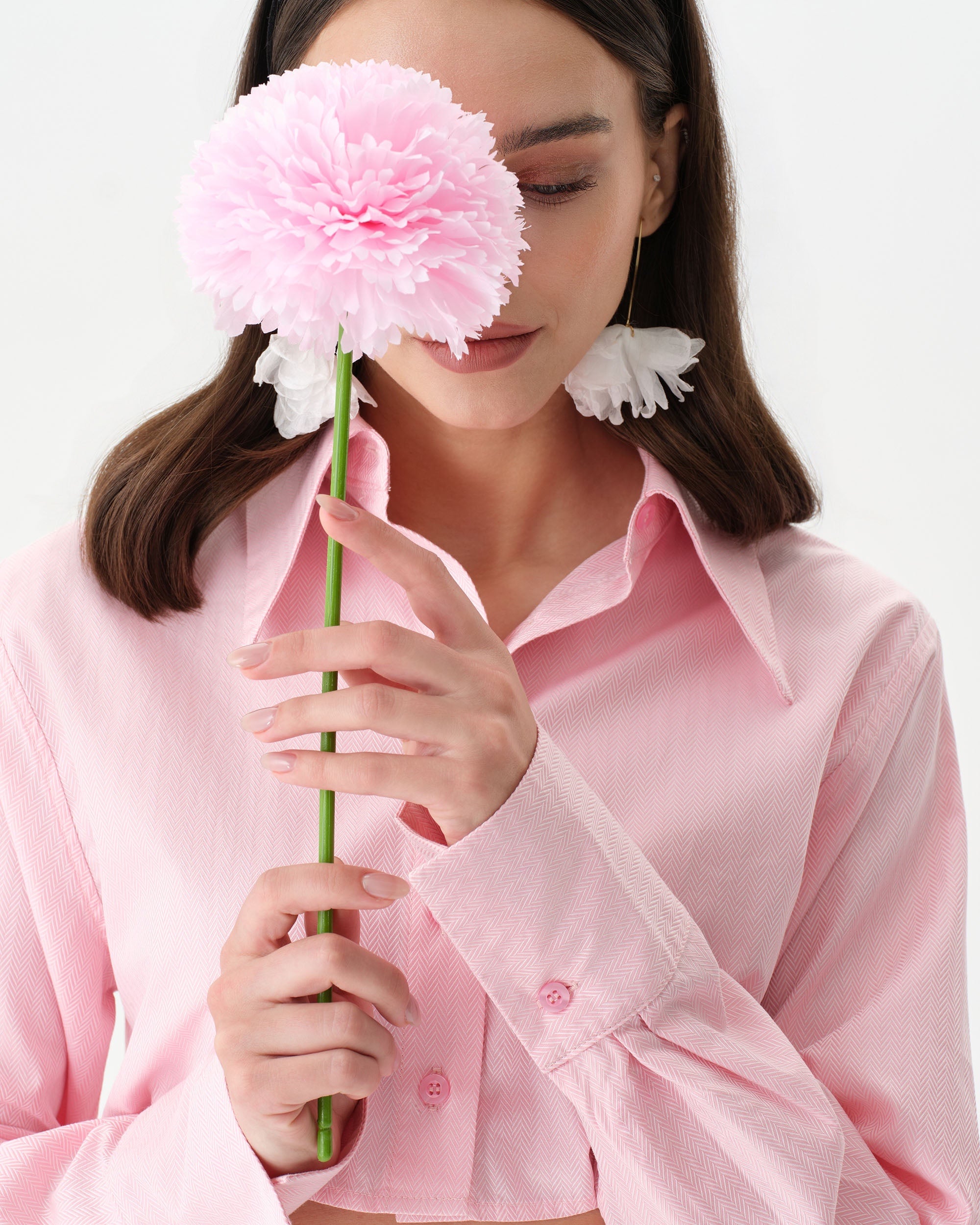 Pink Relaxed Crop Shirt